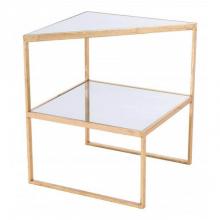 Zuo 101476 - Planes Side Table Gold and Mirror