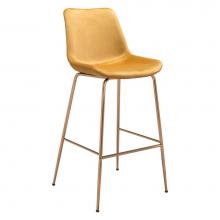 Zuo 101758 - Tony Bar Chair Yellow and Gold