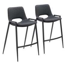 Zuo 109537 - Desi Counter Stool (Set of 2) Black