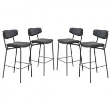 Zuo 109590 - Sharon Bar Chair (Set of 4) Vintage Black