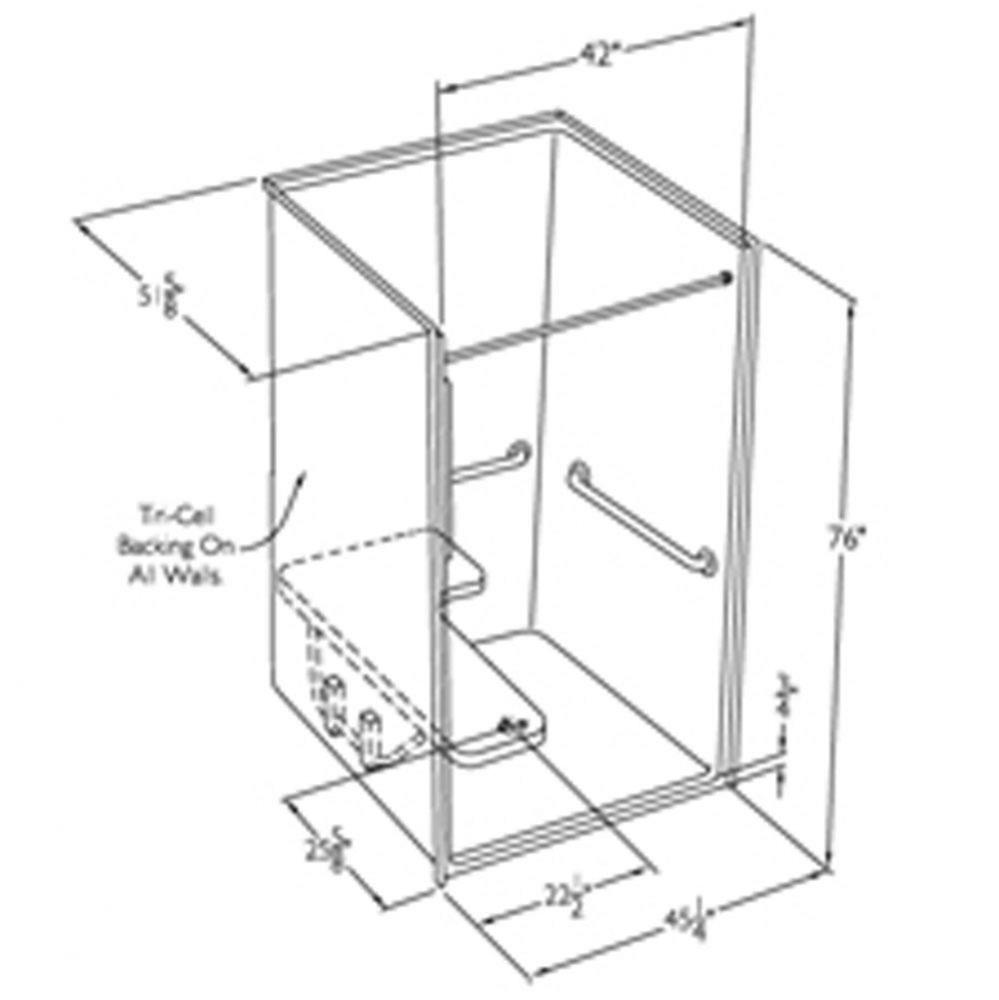 42 x 48  California code compliant barrier free