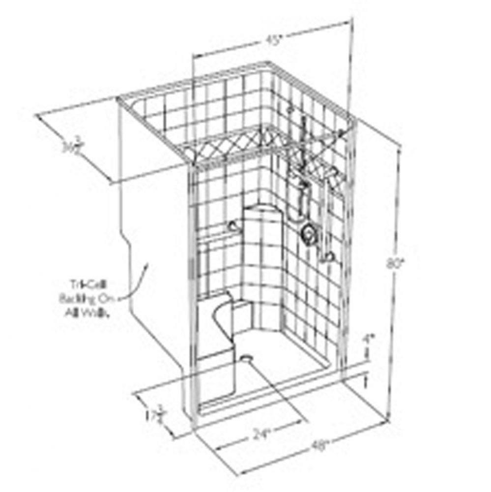 SST3648SH MS Active Adult Plumbing Shower