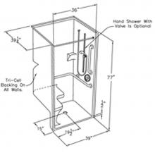 Comfort Designs SSS3600BF MS - 36 x 36 accesible solid surface transfer shower with molded