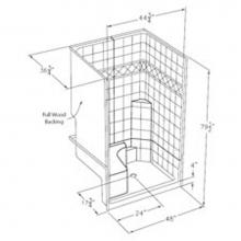 Comfort Designs SST3648SH MS 3P - Millennia tile-pattern solid-surface shower -