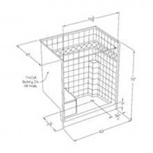 Comfort Designs SST6039SH MS - Millennia tile-pattern solid-surface shower with integral