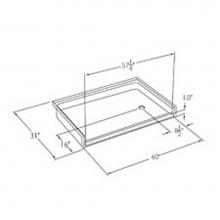 Comfort Designs SSB6030BF COL L/R - Solid-surface barrier-free shower