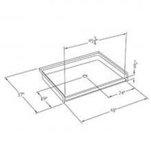 Comfort Designs XSB4836BF COL - Gelcoat barrier-free shower