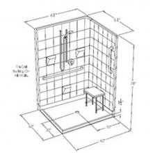 Comfort Designs XST6060BF DE 3P Bariatric - XST6060BF DE 3P Bariatric Plumbing Shower