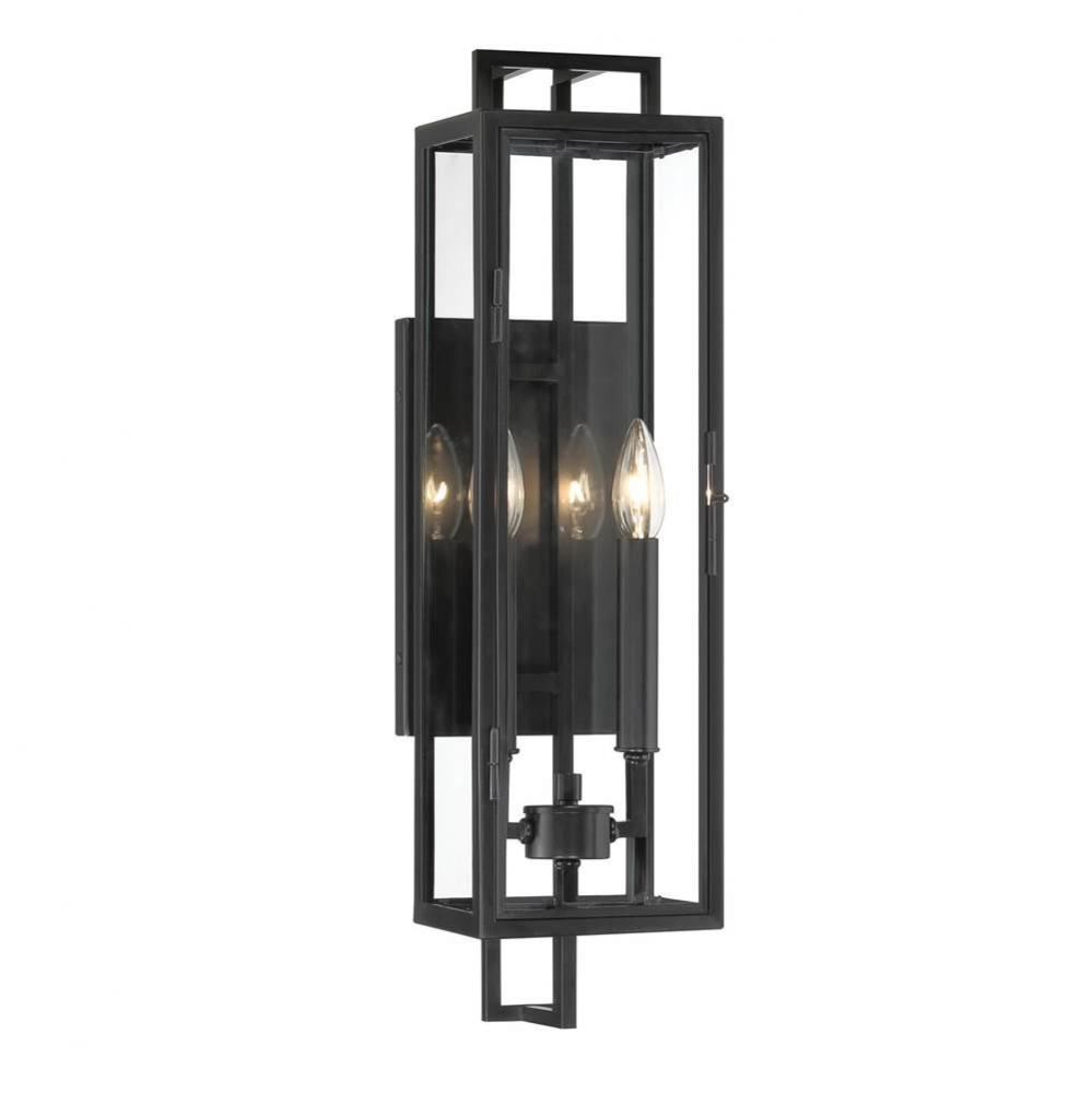 Knoll Road 2-Light Coal Outdoor Wall Mount with Clear Glass Shade