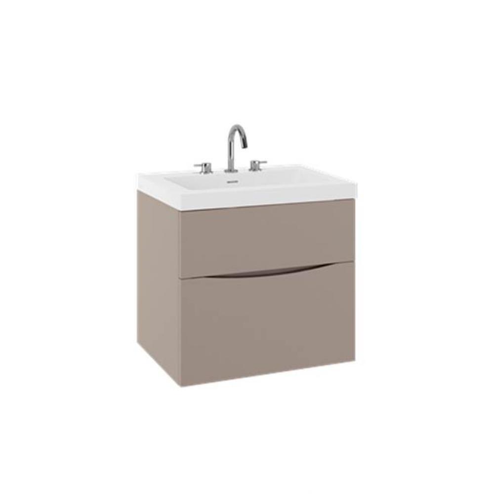 Mpro Double Drawer Unit With Smith Basin Top, 24In, Coffee