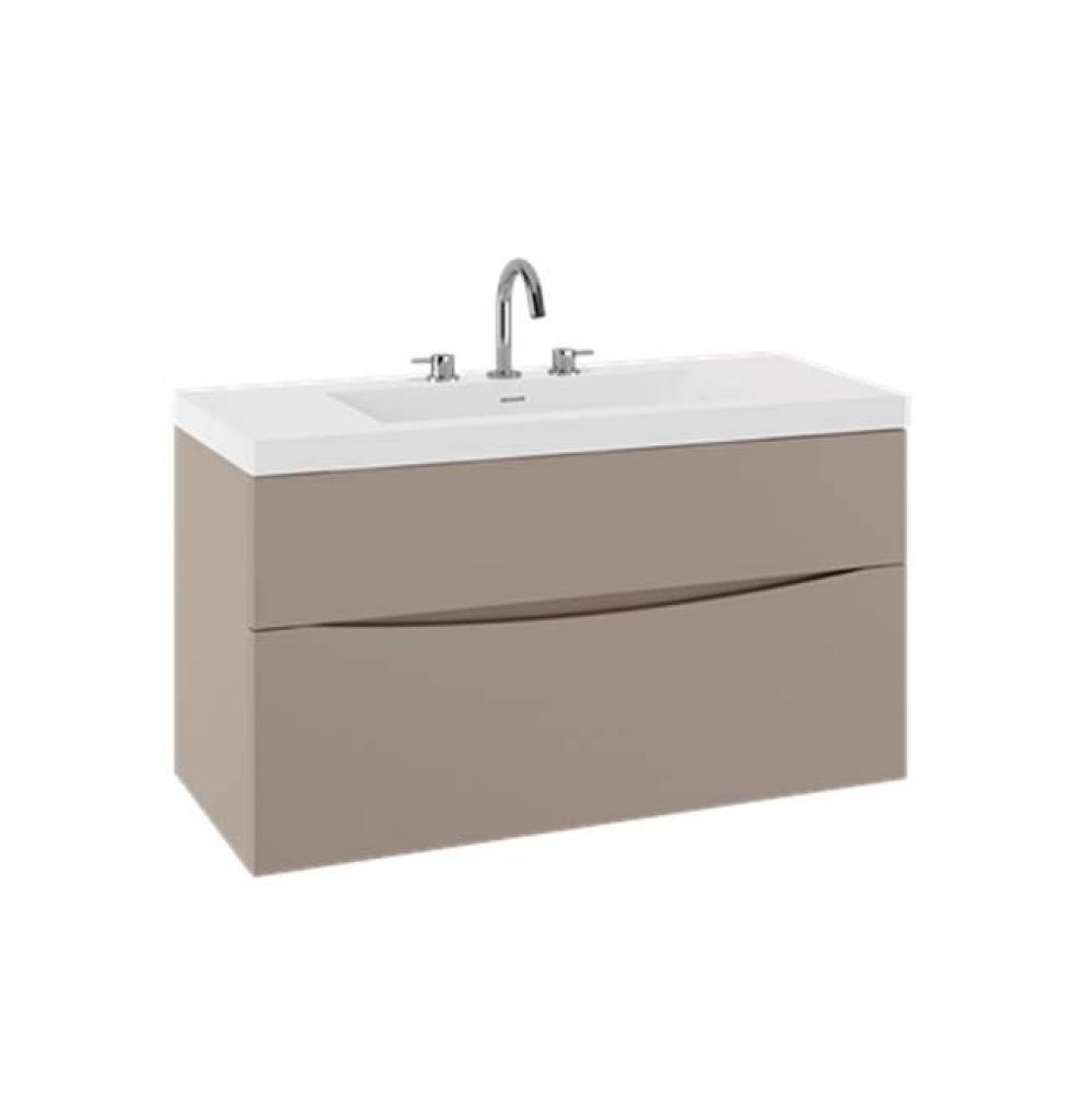 Mpro Double Drawer Unit With Smith Basin Top, 39In, Coffee