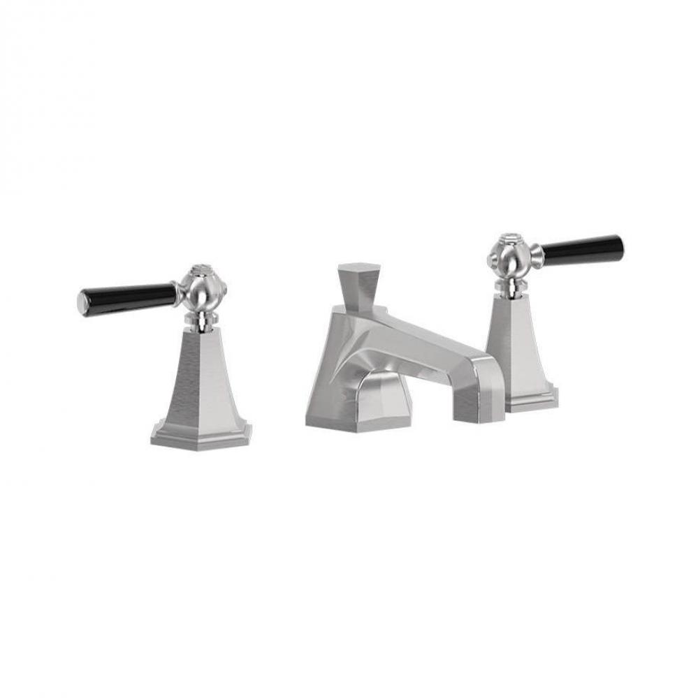 Waldorf Widespread Basin Faucet with Black Lever Handles SN
