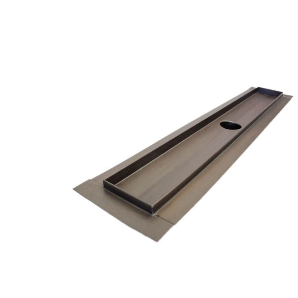 Flange edge shower channel oil-rubbed bronze body 31.50''