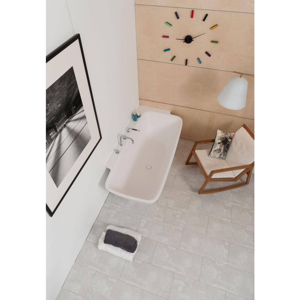 Arabella-L-Wht Large Corner Solid Surface Bathtub