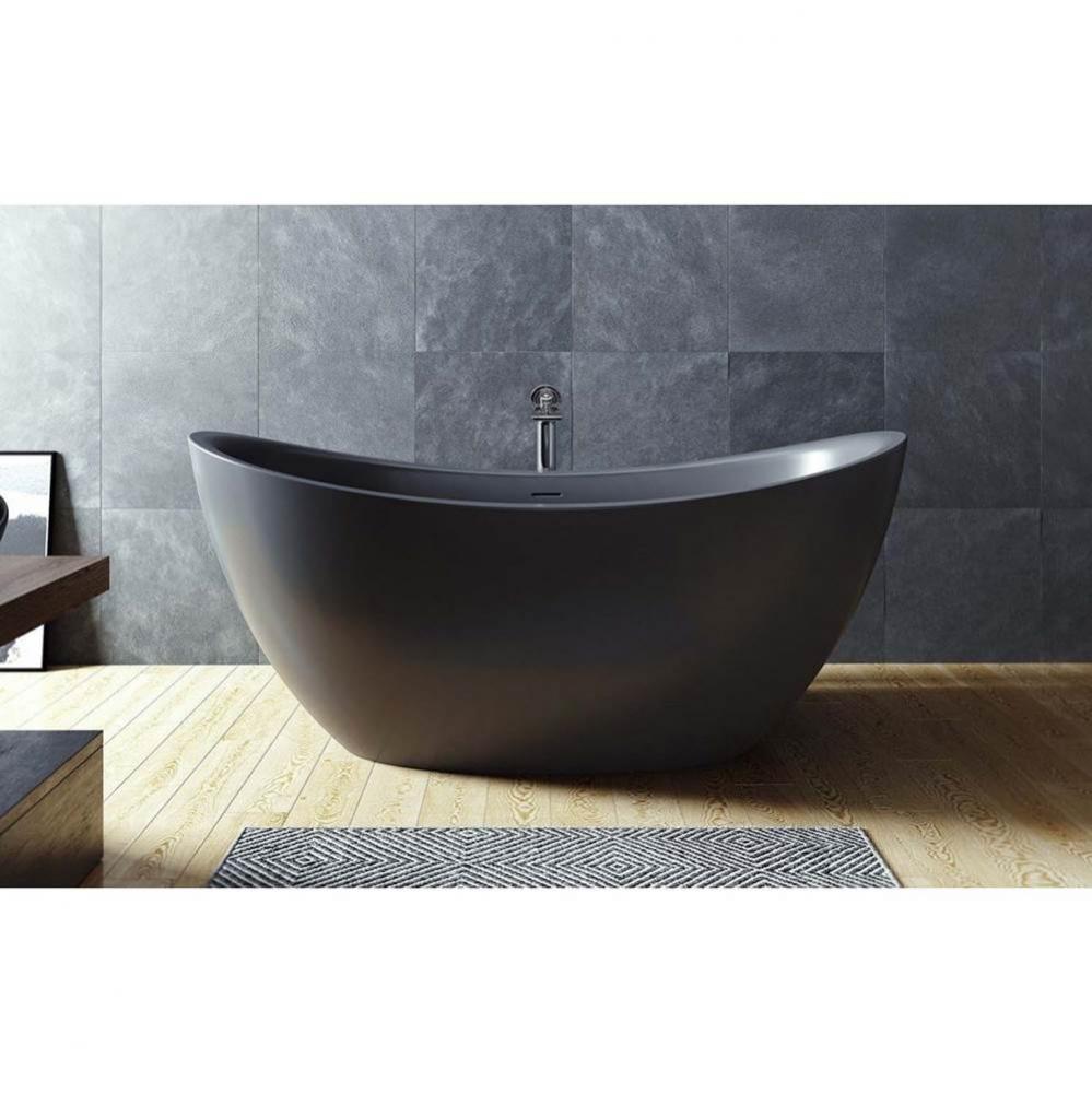 Aquatica Purescape 171 Black Freestanding Solid Surface Bathtub