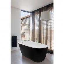 Aquatica PS602M-Blck-Wht - Aquatica Lullaby-Blck-Wht Freestanding Solid Surface Bathtub