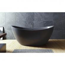 Aquatica PS171M-Blck - Aquatica Purescape 171 Black Freestanding Solid Surface Bathtub