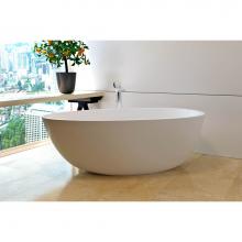 Aquatica Spoon2WM - Aquatica Spoon 2 (Purescape 204AM) Egg Shaped Freestanding Solid Surface Bathtub