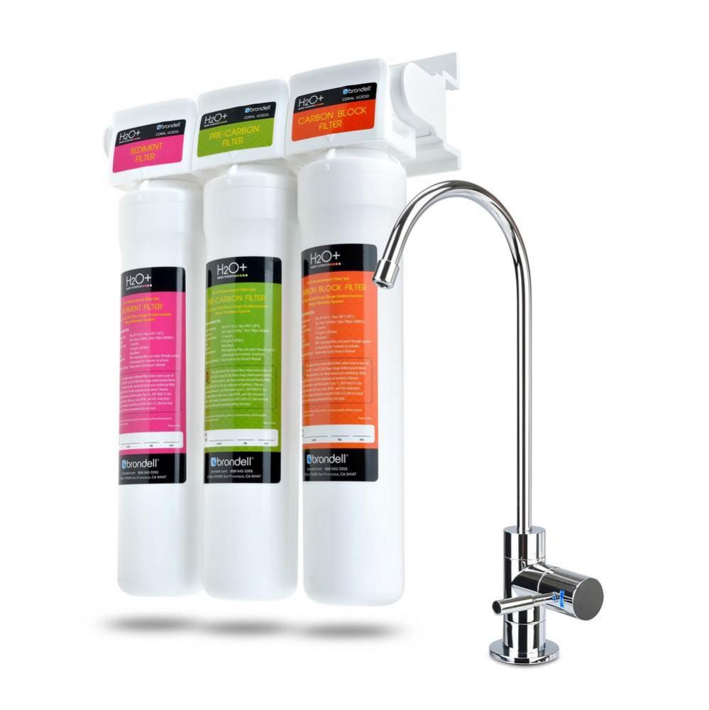 Coral Three-Stage Undercounter Water Filtration System