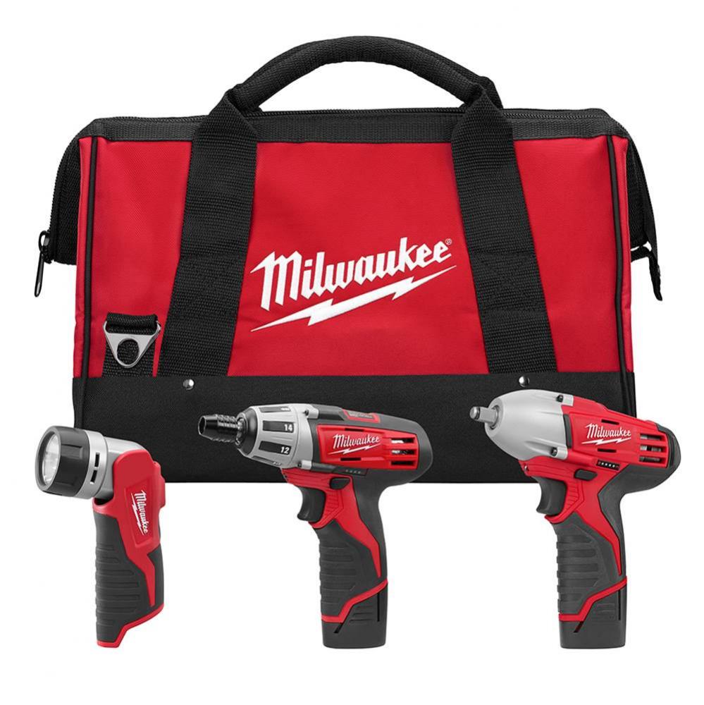 M12 Combo 1/4'' Hex Screwdriver/ 3/8 Impct/Lgt Kit