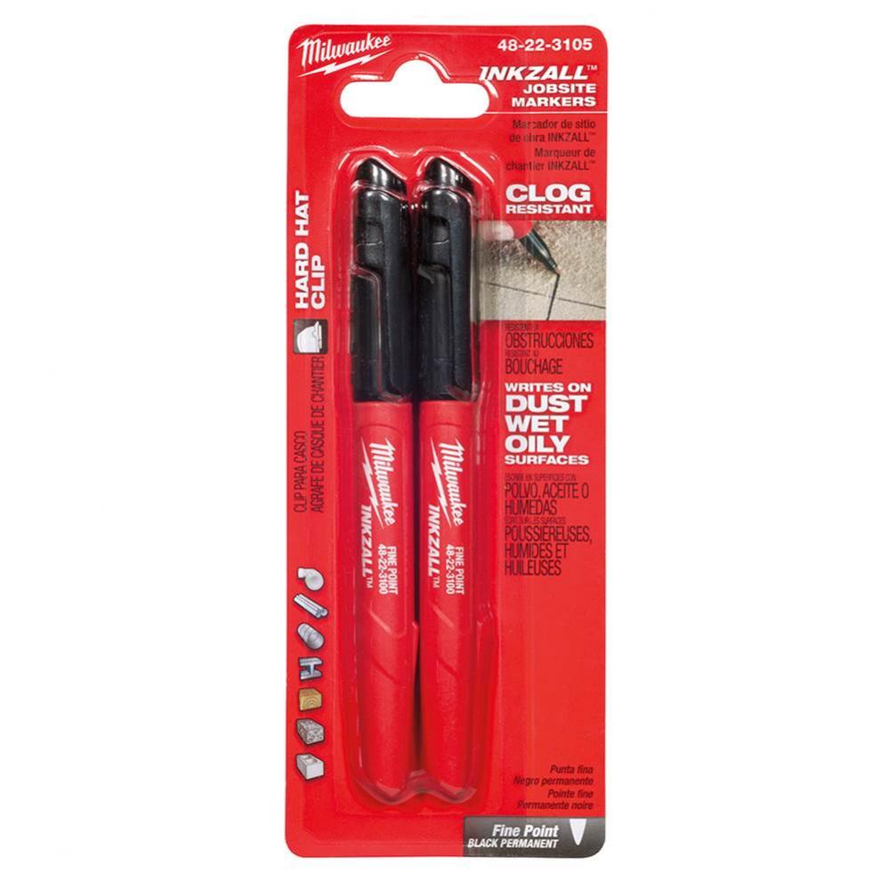 2Pk Fine Pt Black Inkzall Markers