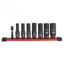 Milwaukee Tool 49-66-7024 - 8Pc Shockwave Impact Duty 3/8'' Drive Sae Deep 6 Point Socket Set