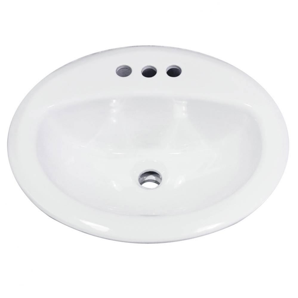 20.25 Inch Drop-In Ceramic Vanity Sink