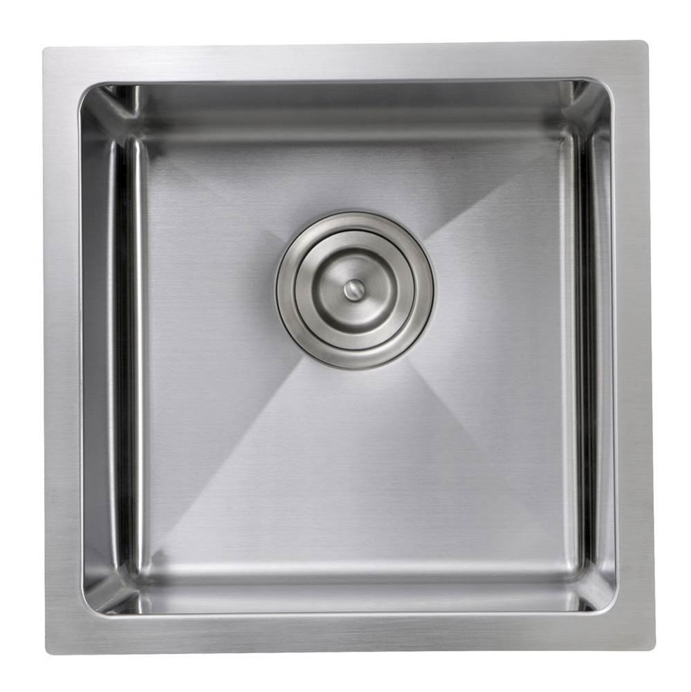 15 Inch Pro Series Square Undermount Small Radius Stainless Steel Bar/Prep Sink