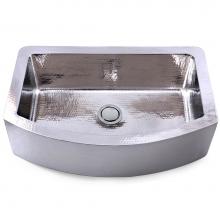 Nantucket Sinks FSSH3322 - 33 Inch Hammered Farmhouse Stainless Steel Sink