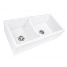 Nantucket Sinks Hyannis-36-DBL - 60/40 Double Bowl Farmhouse Apron Fireclay Sink