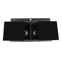 Nantucket Sinks PR3420PS-BL - Large Double Bowl Prep Station Topmount Granite Composite Black