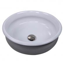 Nantucket Sinks RC1000ETRN - Fireclay Hand-decorated Vanity Sink Biscayne