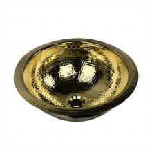 Nantucket Sinks RLB-OF - RLB - 16.5 Inch Hammered Brass Round Undermount Bathroom Sink With Overflow