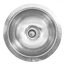 Nantucket Sinks ROS - 13 Inch Hand Hammered Stainless Steel Round Bar Sink