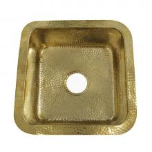 Nantucket Sinks SQRB-7 - 16.625 Inch Hammered Brass Square Undermount Bar Sink