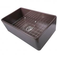 Nantucket Sinks T-FCFS30CB - 30 Inch Coffee Brown Fireclay Farmhouse Kitchen Sink T-FCFS30CB