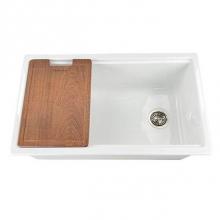 Nantucket Sinks Wellfleet-PS3320W - Nantucket Sinks 33-Inch Dualount Fireclay Kitchen Sink Wellfleet-PS3320 Prep Station Kitchen Sink