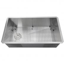 Nantucket Sinks ZR3218-OSD - 32 Inch Pro Series Large Rectangle Single Bowl Undermount Small Radius Stainless Steel Kitchen Sin