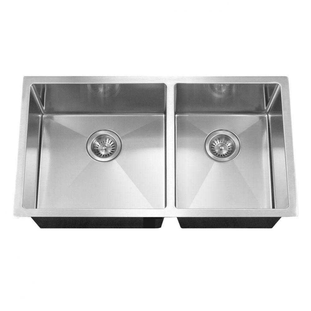 Axiom ADA 32'' 10mm Radius Undermount Stainless Steel Sink, 5'' Depth