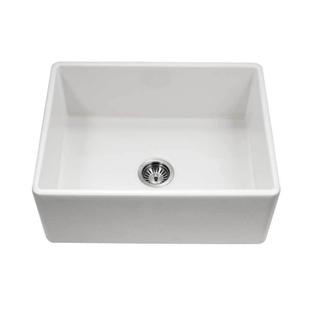 Chelsea 26'' Apron-Front Fireclay Single Bowl Kitchen Sink, White