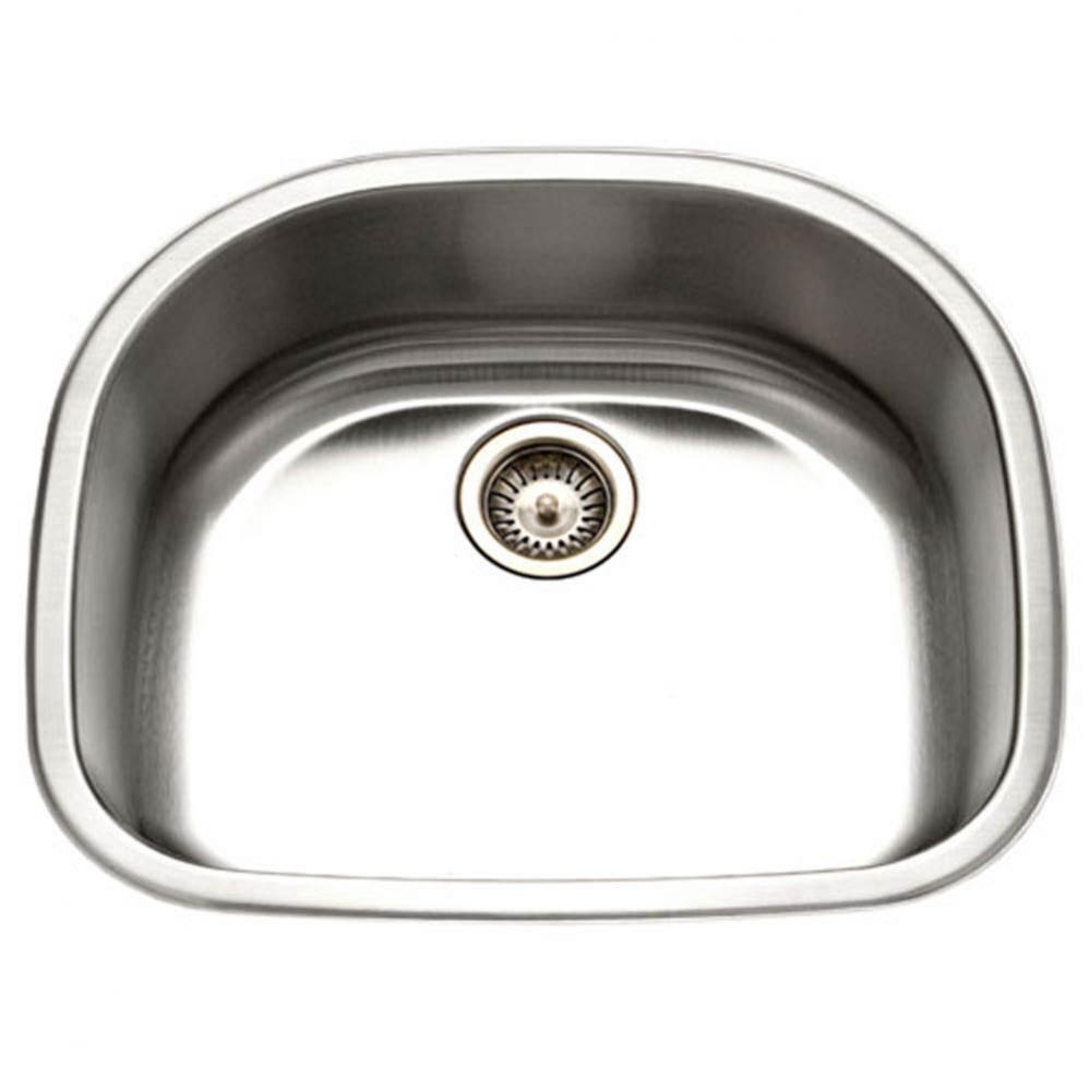 Designer 24'' Undermount Stainless Steel Single D Bowl Kitchen Sink, Bulk Pack