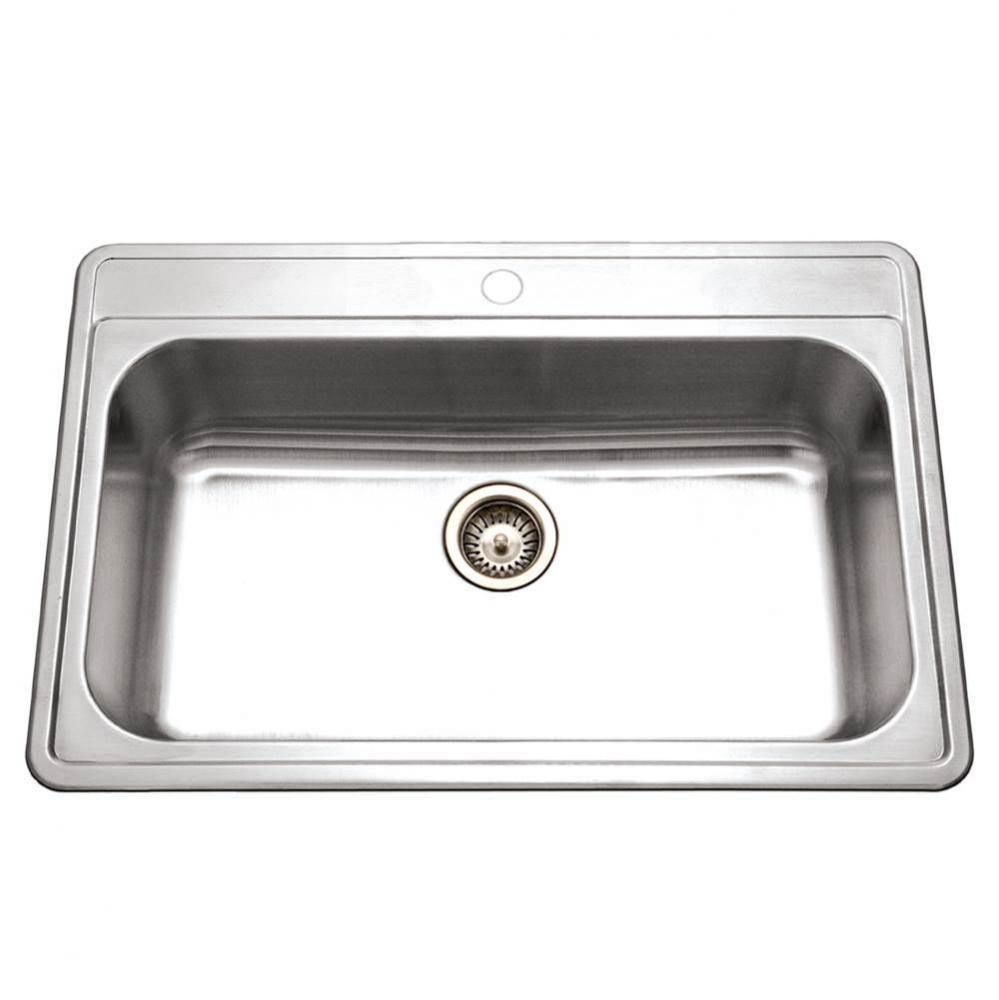 Edition 33'' Topmount Stainless Steel 1-Hole Large Single Bowl Kitchen Sink, Bulk Pack