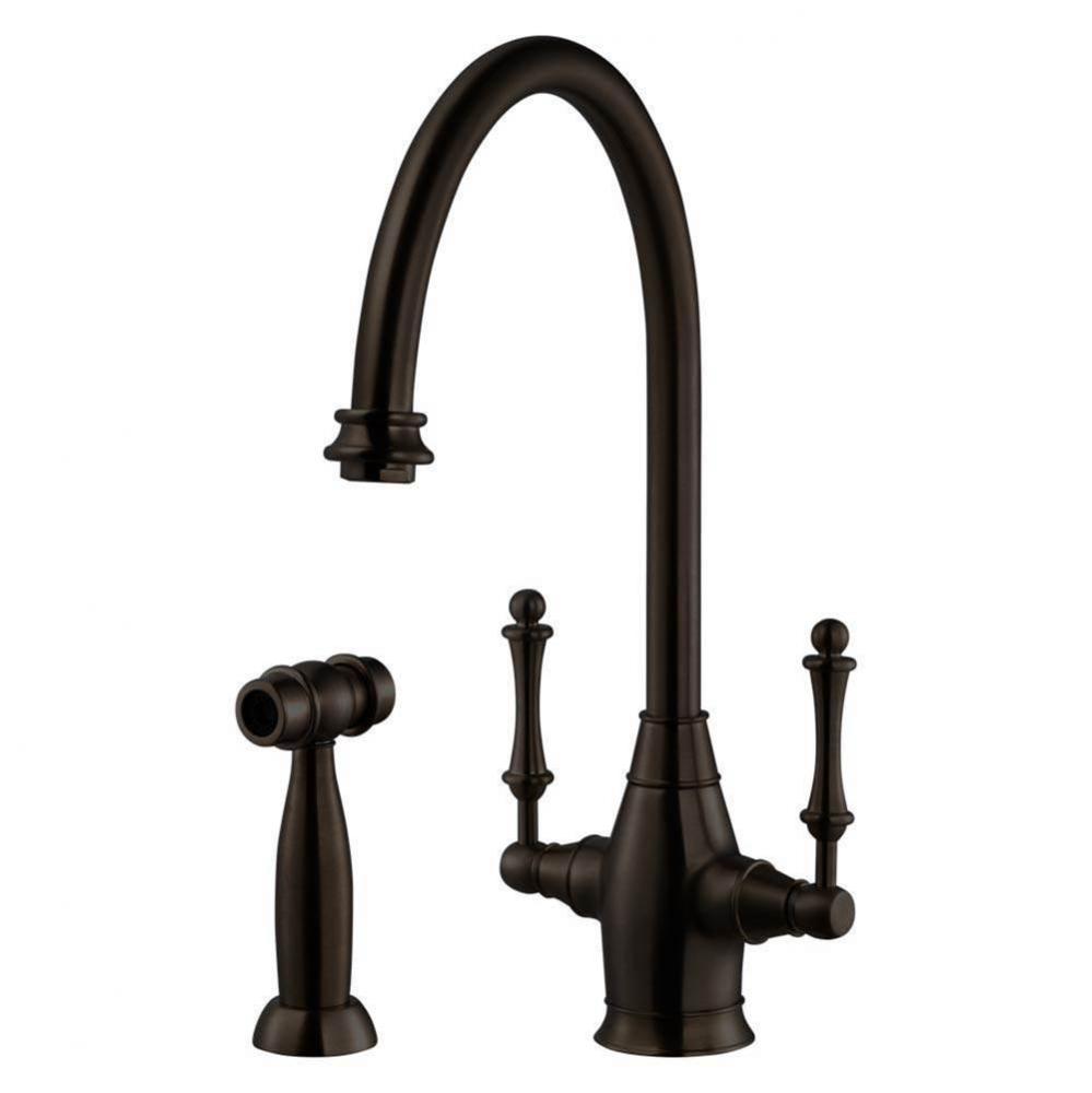 Exeter Traditional Brass Faucet with Side Spray in Oil Rubbed Bronze