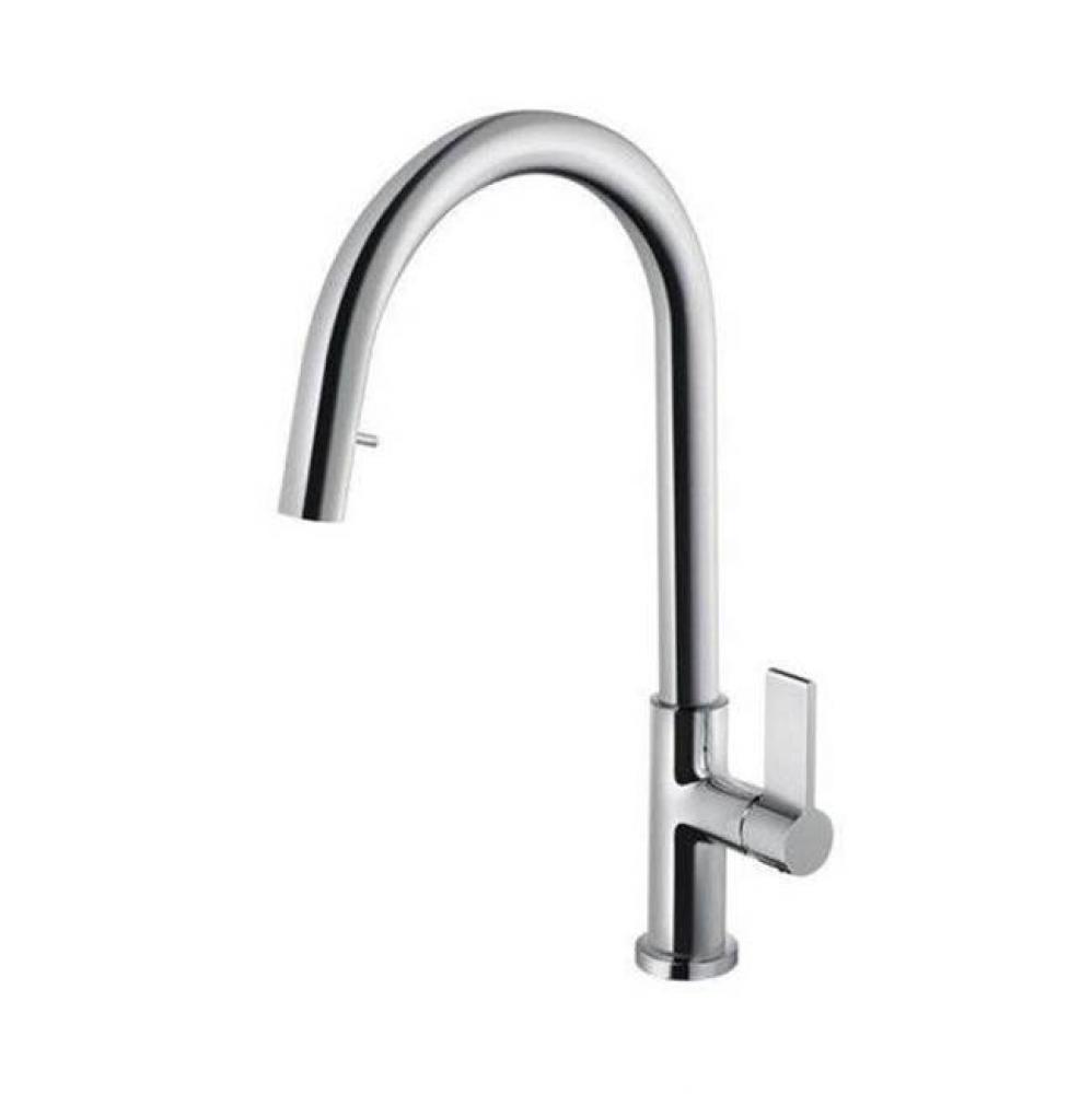 Fin Dual Function Hidden Pull Down Kitchen Faucet in Polished Chrome