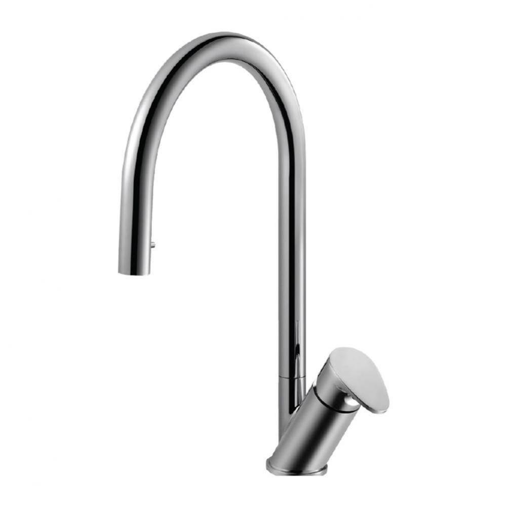 Wave Single Function Hidden Pull Down Kitchen Faucet in Polished Chrome