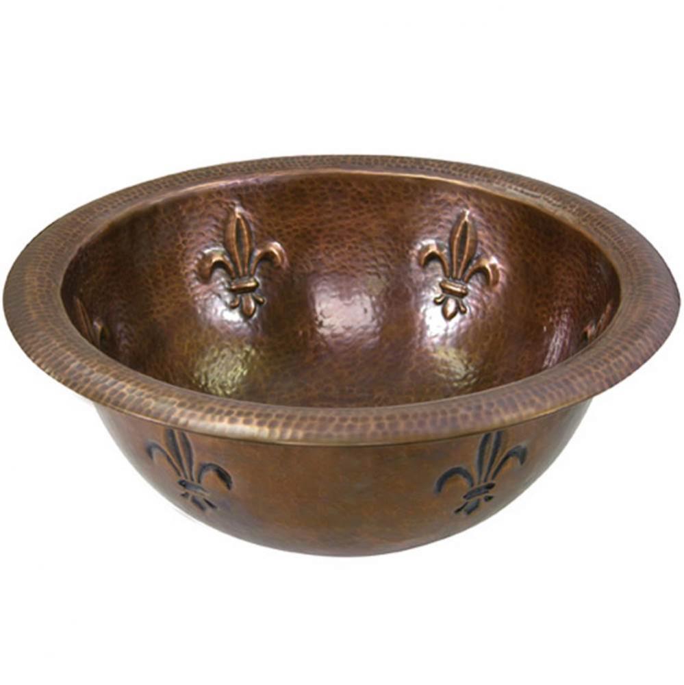 Topmount Copper Lavatory Sink, Antique Copper