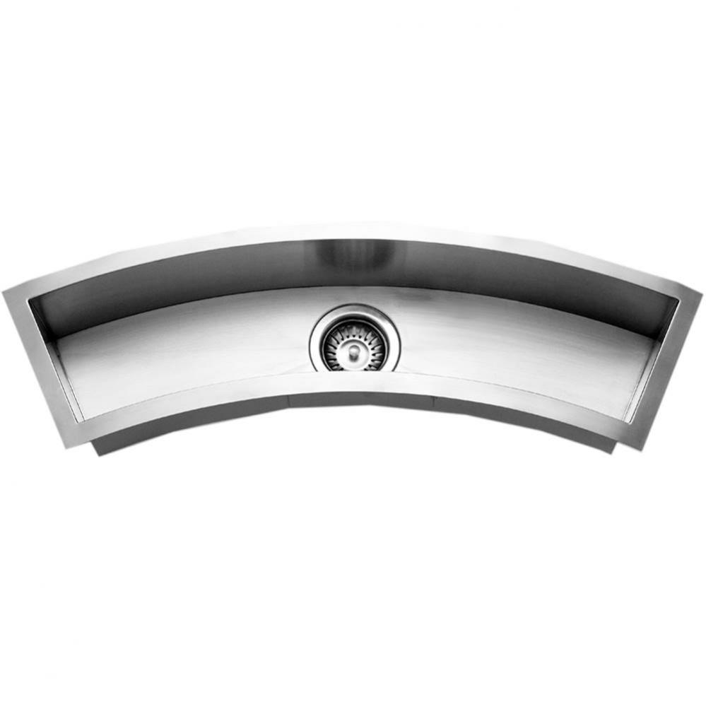 Prizm 33'' Undermount Stainless Steel Curved Bowl Bar/Prep Sink