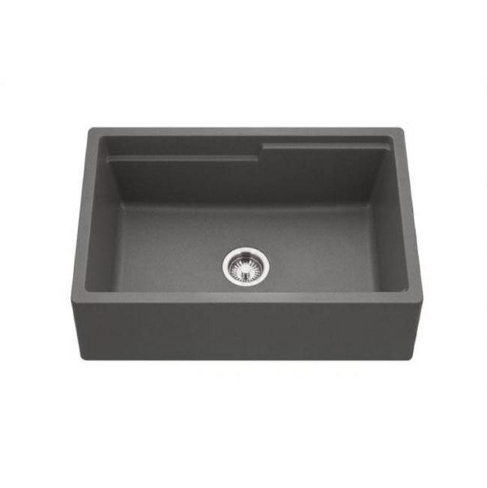 SiOStone 30'' Granite Apron-Front Workstation Kitchen Sink, Sand