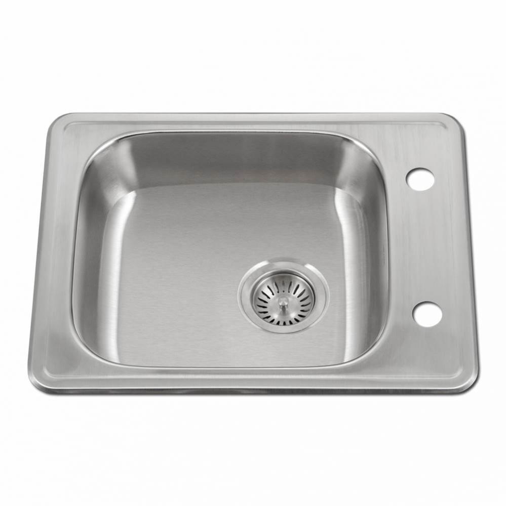 Revive 22'' ADA Topmount Stainless Steel 1-hole Sink, 6'' Depth