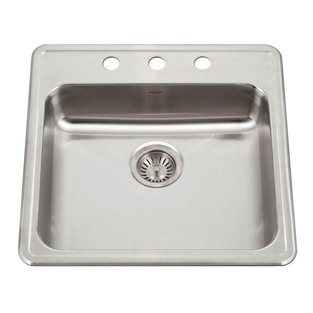 Revive 22'' ADA Topmount Stainless Steel 4-hole Sink, 5'' Depth